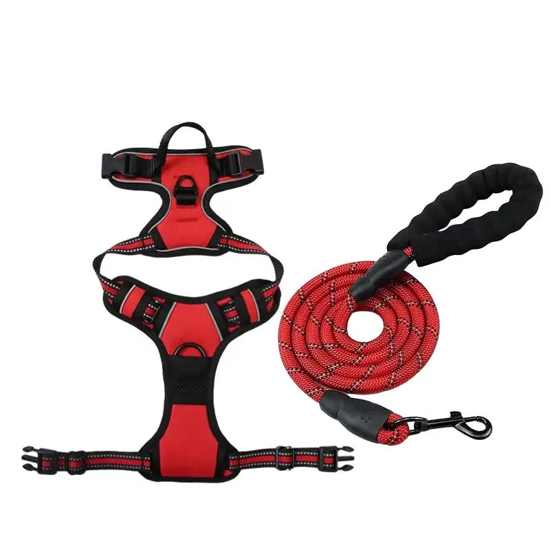 Bllstar No Pull Dog Harness for Large Dogs, Adjustable Soft Padded Oxford Pet Vest with 2 Leash Clips and Easy Control Handle, No Choke Dog Vest, Black