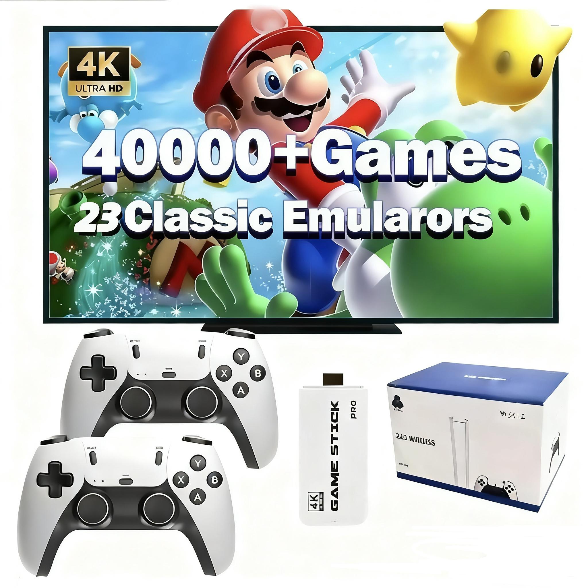 2026 Upgrade Retro Game Stick, 64 GB, with 20,000+ Built-in Classic Video Games, Retro Gaming Console with 23 Emulators, Plug & Play for TV Video Gaming Stick HDMI Output with Dual 2.4G Controllers
